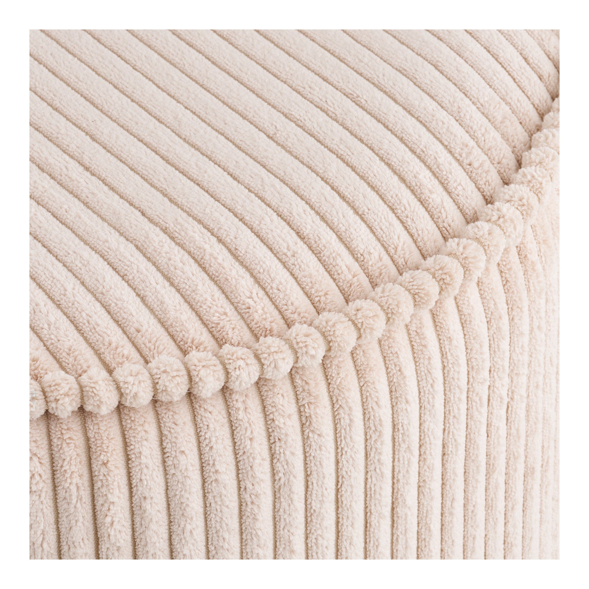 Taupo Pouf - Pouf, corduroy, beige ø40x35 cm, HN1424