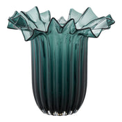 Vase - Vase, mouth blown glass, dark green ø25x30 cm