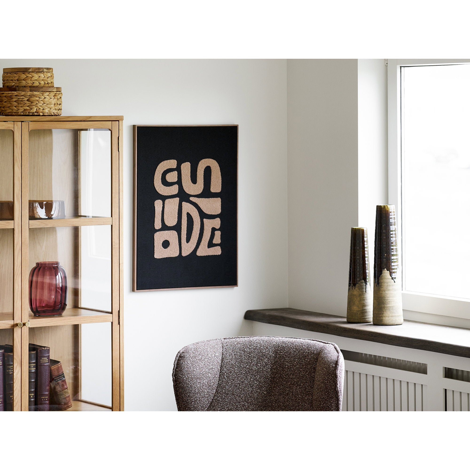 Vase - Vase, ceramic, brown ø11x39 cm