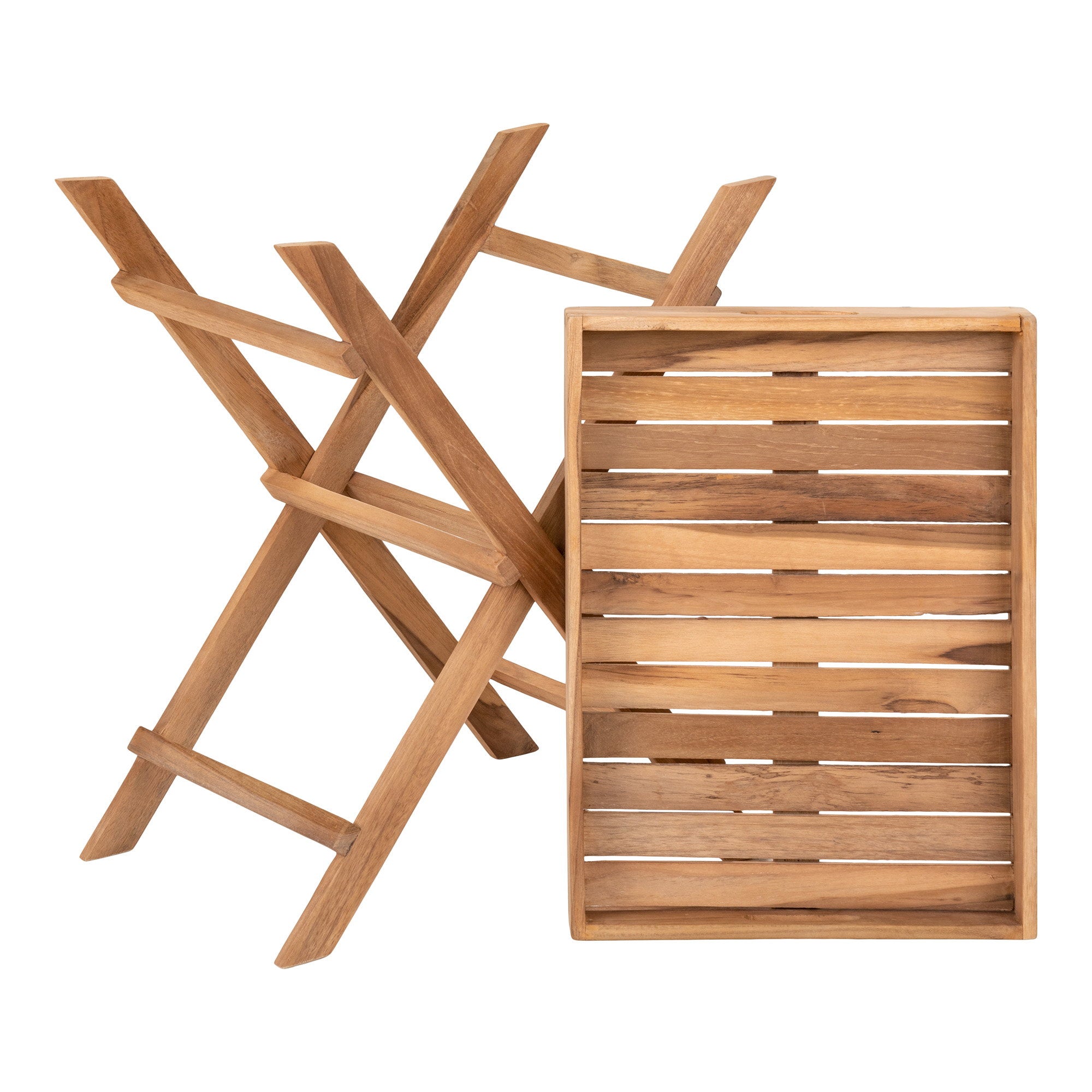 Teak dienbladtafel naturel - 29 x 39 x 49,5 cm