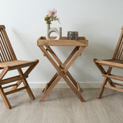 Teak dienbladtafel naturel - 29 x 39 x 49,5 cm