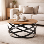 Orbita black metal coffee table