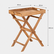 Teak dienbladtafel naturel - 29 x 39 x 49,5 cm